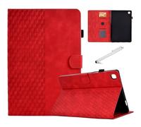 Fancity for iPad 9th Generation 10.2 inch Case 2021, iPad 8th 7th Generation 2020/2019 Folio Case, Slim Suede Leather Case with Smart Wake Sleep Stand Function Pencil Holder and Card Slot, Red
