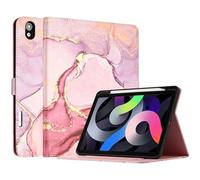Fancity for iPad Air 5th Generation Case (2022), iPad Air 4th Generation Case (2020) 10.9 Inch, Smart Case Auto Sleep Wake with Pencil Holder, Support Touch ID & iPad 2nd Pencil Charging, Marble Pink