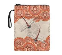 FANCOSAN Boho Style Book Sleeve Pouch with Zipper,Mandala Dragonfly Book Pouch Book Covers for Hardcover Paperbacks Book Bag Carry Case for Teen Adult