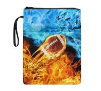 FANCOSAN Book Sleeve Book Lovers Gift Sporty Style Book Covers for Paperbacks 11x8.7 Inch Water Fire Rugby Printed Book Pouch Bookish Gift for Teen Adult