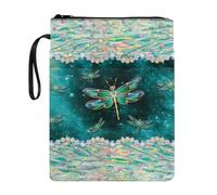 FANCOSAN Book Sleeve with Zipper for Book Lovers Cover Gift Boho Dragonfly Print Book Protector Book Pouch for Teen Adult