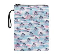 FANCOSAN Coconut Tree Hawaiian Book Sleeve with Zipper for Book Lovers,Washable Fabric Book Pouch Book Covers for Hardcover Paperbacks,11x8.7 Inch