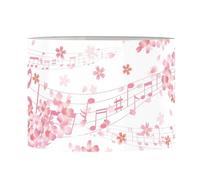 FANCOSAN Funny Music Note Design Lampshade Cover for Home Decor Cherry Blossom Print Modern Lampshades for Bedside Nightstand Lamp,Floor Light-L