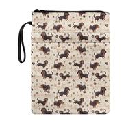 FANCOSAN Music Note Doxie Dachshund Dog Print Book Sleeves Dog Lovers Book Pouch Book Covers for Hardcover Paperbacks Washable Fabric for Adult Teen Girls