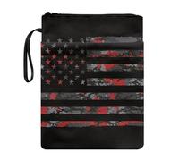 FANCOSAN Red Camo American Flag Print Book Sleeve with Zipper for Book Lovers Bookish Gift Book Protector Book Covers Book Pouch Pocket for Teen Adult Student