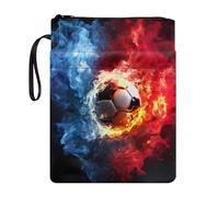 FANCOSAN Water Fire Football Sporty Book Sleeve with Zipper,Book Lovers Gift,Book Protector Paperback Book Cover Book Pouch for Teen Adult Boys