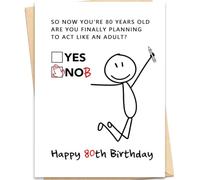 fancu Funny 80th Birthday Card Gift