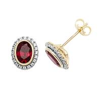 Fancy 9ct Rose Gold Ladies Stud Earrings with Cultured Ruby, Cultured Sapphire - 11mm*9mm WJS26775