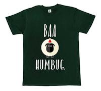 Fancy A Snuggle Baa Humbug White Sheep Bah Humbug Mens T-Shirt X-Large Forrest Green