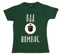 Fancy A Snuggle Baa Humbug White Sheep Bah Humbug Womens Boyfriend Fit T-Shirt Bottle Green X-Large
