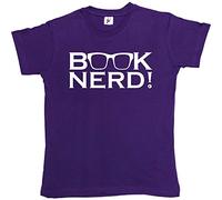 Fancy A Snuggle Book Nerd Funny G ook Worm Womens Boyfriend Fit T-Shirt Purple X-Large