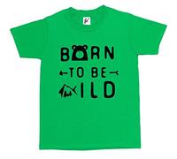 Fancy A Snuggle Born to Be Wild Kids Boys/Girls T-Shirt Green 5-6 Year Old