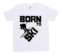 Fancy A Snuggle Born to Ski - Skier Skies Fast Kids Boys/Girls T-Shirt