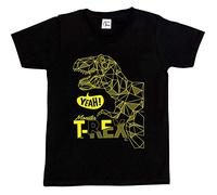 Fancy A Snuggle Boys Geometric Monster T-rex Dinosaur T-Shirt Black 12-14 Years