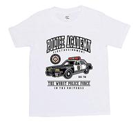 Fancy A Snuggle Boys Police Academy Car T-Shirt White 9-11 Years
