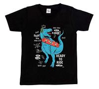 Fancy A Snuggle Boys Skateboard Loving Dinosaur T-Shirt Black 7-8 Years