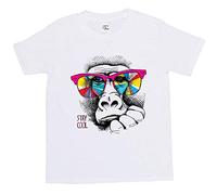 Fancy A Snuggle Boys Stay Cool Monkey T-Shirt White 9-11 Years