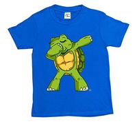 Fancy A Snuggle Boys Turtle Dab Dance T-Shirt Royal Blue 9-11 Years