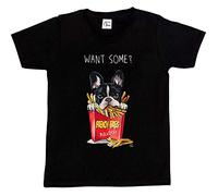 Fancy A Snuggle Boys Want Some French Fries or French Bulldog? T-Shirt Black 12-14 Years