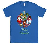 Fancy A Snuggle Christmas Bauble Made of Snowman Santa Candy Cane Xmas Tree Mens T-Shirt Royal Blue Medium