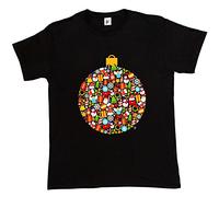 Fancy A Snuggle Christmas Bauble Snowmen Candy Cane Santa Fairy Snowflake Present Mens T-Shirt Large Black