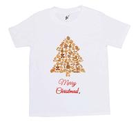 Fancy A Snuggle Christmas Tree Made of Gingerbread Xmas Biscuits Snowmen Hearts Candy Canes Kids Boys/Girls T-Shirt White 5-6 Year Old