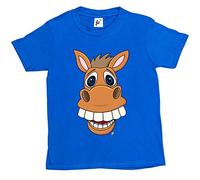 Fancy A Snuggle Close Up Funny Looking Big Teeth Horse Kids Boys/Girls T-Shirt Royal Blue 7-8 Year Old
