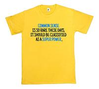 Fancy A Snuggle Common Sense is So Rare These Days It Should Be A Super Power Mens T-Shirt X-Large Yellow