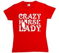 Fancy A Snuggle Crazy Horse Lady Womens Boyfriend Fit T-Shirt Red Large