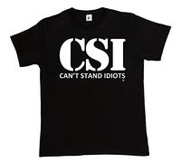 Fancy A Snuggle CSI Can't Stand Idiots Funny Mens T-Shirt XX-Large Black