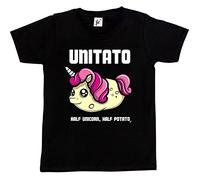 Fancy A Snuggle Cute Happy Unitato Half Unicorn Half Potato Kids Girls T-Shirt Black 9-11 Year Old