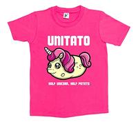 Fancy A Snuggle Cute Happy Unitato Half Unicorn Half Potato Kids Girls T-Shirt Hot Pink 5-6 Year Old