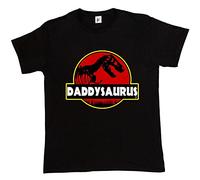 Fancy A Snuggle Daddysauras Dad Fathers Day T-Rex Old Dinosaur Mens T-Shirt Medium Black