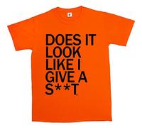 Fancy A Snuggle Does It Look Like I Give A S**T Funny Orange Mens Cotton Short Sleeve T-Shirt Size L Great for Father's Day Dad T-Shirt Brother Uncle Friend Joke