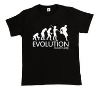 Fancy A Snuggle Evolution of a Rugby Player Black Mens Cotton Short Sleeve T-Shirt Size L