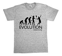 Fancy A Snuggle Evolution of a Tennis Player Grey Mens Cotton Short Sleeve T-Shirt Size L