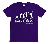 Fancy A Snuggle Evolution of a Tennis Player Purple Mens Cotton Short Sleeve T-Shirt Size L