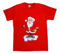 Fancy A Snuggle Father Christmas Ringing Xmas Bells Red Mens Cotton Short Sleeve T-Shirt Size M
