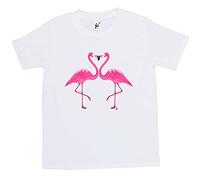 Fancy A Snuggle Flamingos in Love Making A Flamingo Heart Kids Girls T-Shirt White 7-8 Year Old