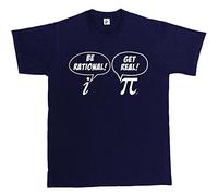 Fancy A Snuggle Funny Maths Be Rational Get Real Pi Complex Numbers Mens T-Shirt Large Navy