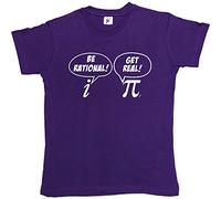Fancy A Snuggle Funny Maths Be Rational Get Real Pi Complex Numbers Womens Boyfriend Fit T-Shirt Purple Large
