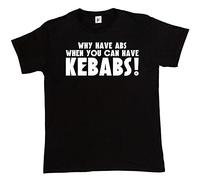Fancy A Snuggle Funny Why Have Abs When You Can Have Kebabs Mens T-Shirt Small Black