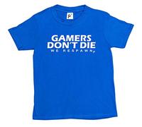 Fancy A Snuggle Gamer's Don't Die We Respawn Kids Boys/Girls T-Shirt Royal Blue 9-11 Year Old