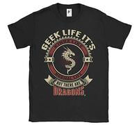 Fancy A Snuggle Geek Life It's Like Real Life But There are Dragons Mens T-Shirt Black