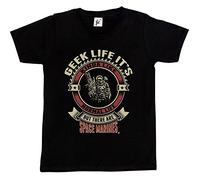 Fancy A Snuggle Geek Life It's Like Real Life But There are Space Marines Kids Boys T-Shirt Black 12-14 Year Old