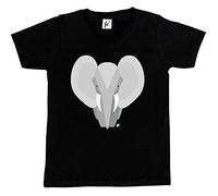 Fancy A Snuggle Geometric Elephant with Big Ears, Tusks & Trunk Kids Boys/Girls T-Shirt Black 3-4 Year Old