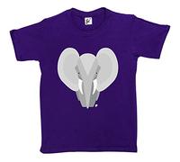 Fancy A Snuggle Geometric Elephant with Big Ears, Tusks & Trunk Kids Boys/Girls T-Shirt Purple 12-14 Year Old