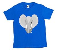 Fancy A Snuggle Geometric Elephant with Big Ears, Tusks & Trunk Kids Boys/Girls T-Shirt Royal Blue 3-4 Year Old