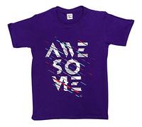 Fancy A Snuggle Girls Awesome Slogan T-Shirt Purple 9-11 Years