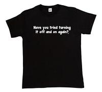 Fancy A Snuggle Have You Tried Turning It Off & On Again Mens T-Shirt Large Black